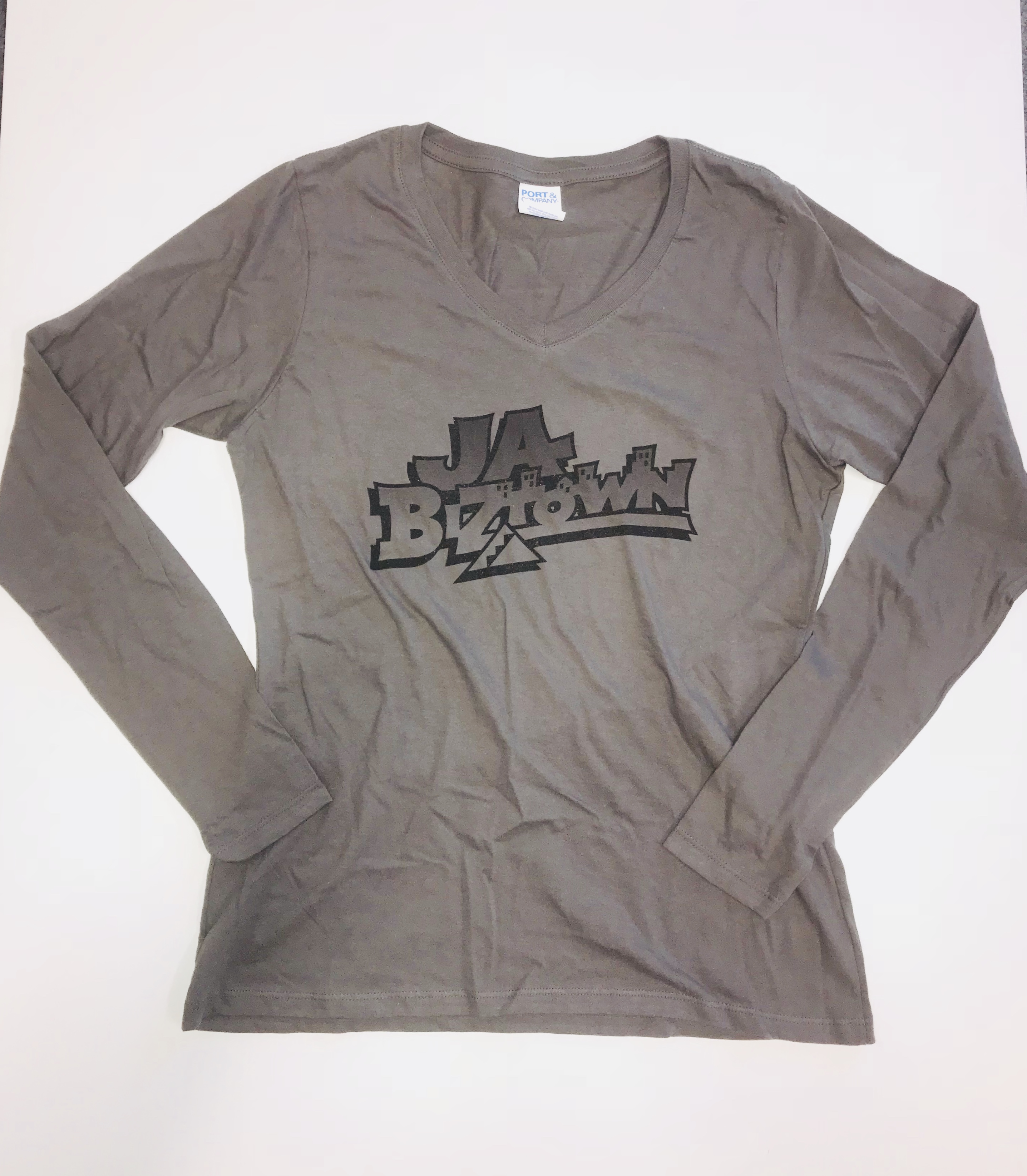 JA Biztown Women's VNeck Long Sleeve Tee