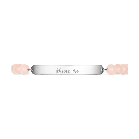 "SHINE ON" Rose Quartz Silver Beaded Bracelet