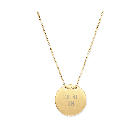 "SHINE ON" Gold Disc Pendant Necklace