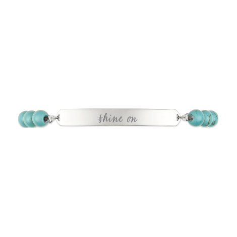 "SHINE ON" Turquoise Silver Beaded Bracelet